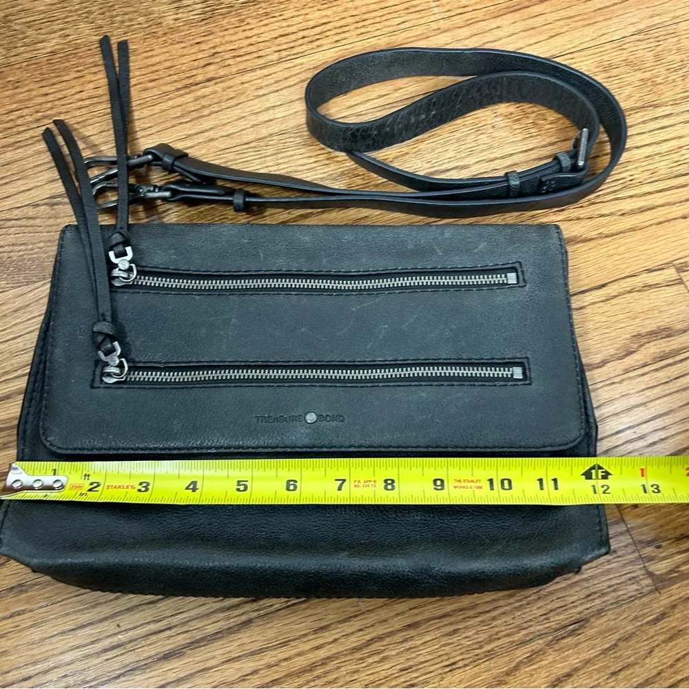 Treasure & Bond Gunmetal Distressed Leather Crossbody Bag - Image 12