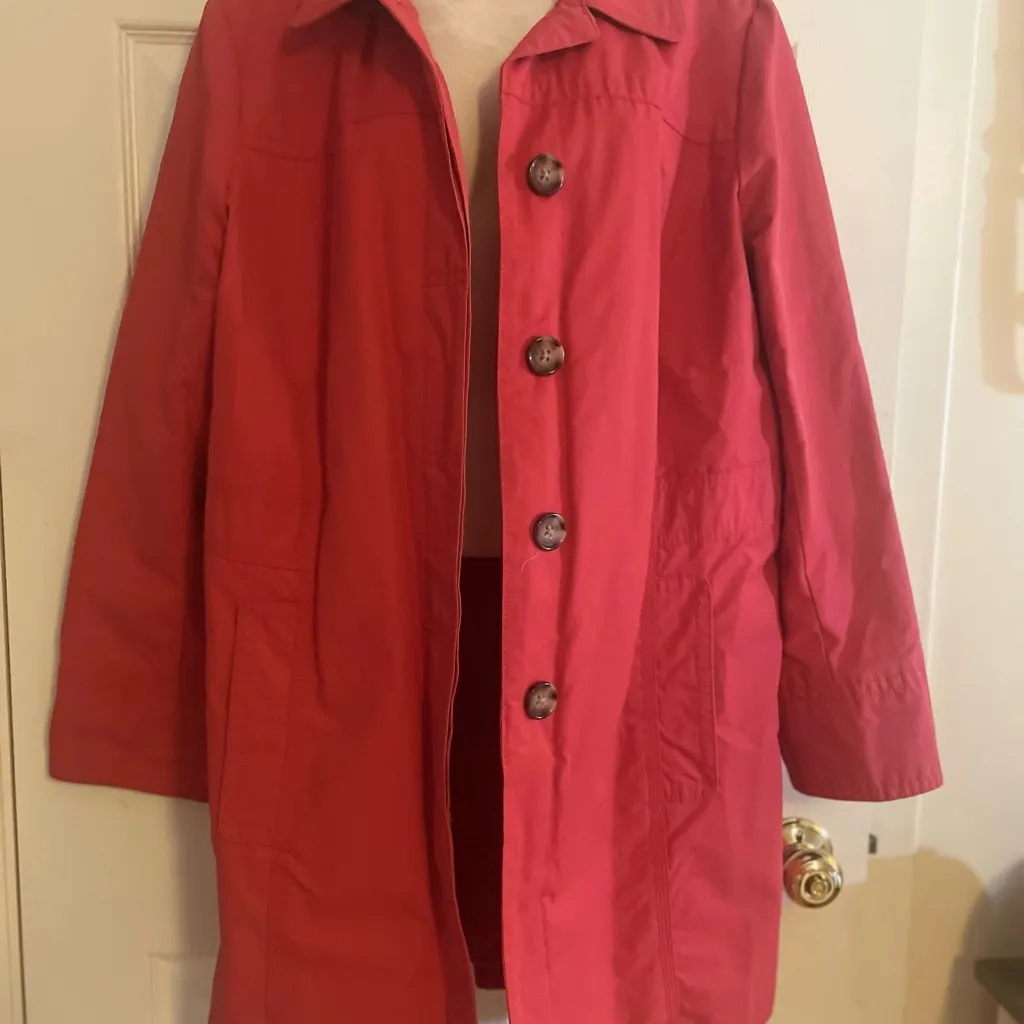 Eddie Bauer Classic Burnt Orange Raincoat Size Large - Image 2