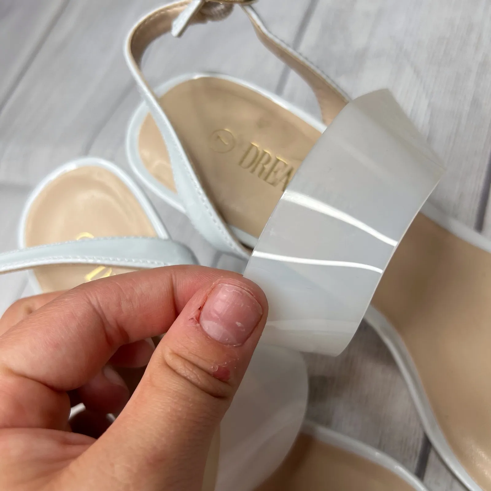 Dream Paris Heels White Slingback Open Toe Strappy Dress Sandals Shoes Size 7 - Image 6