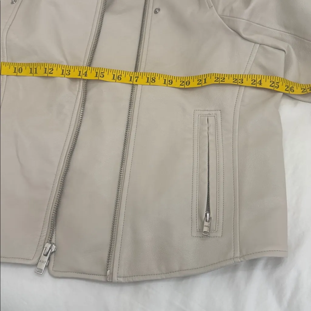 Abercrombie & Fitch moto jacket off white - vegan Leather XL - Image 7