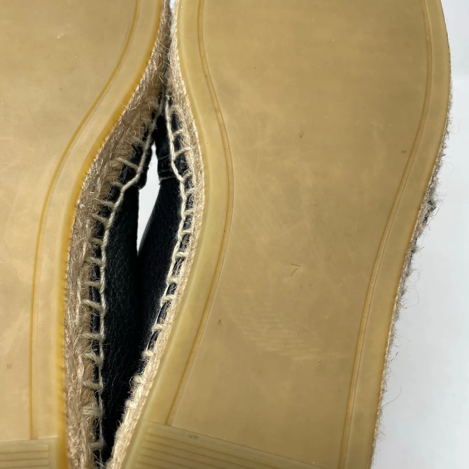 Tory Burch Everly Espadrille Waxed Woven Rope Crochet Shoes Black Leather 7 - Image 11