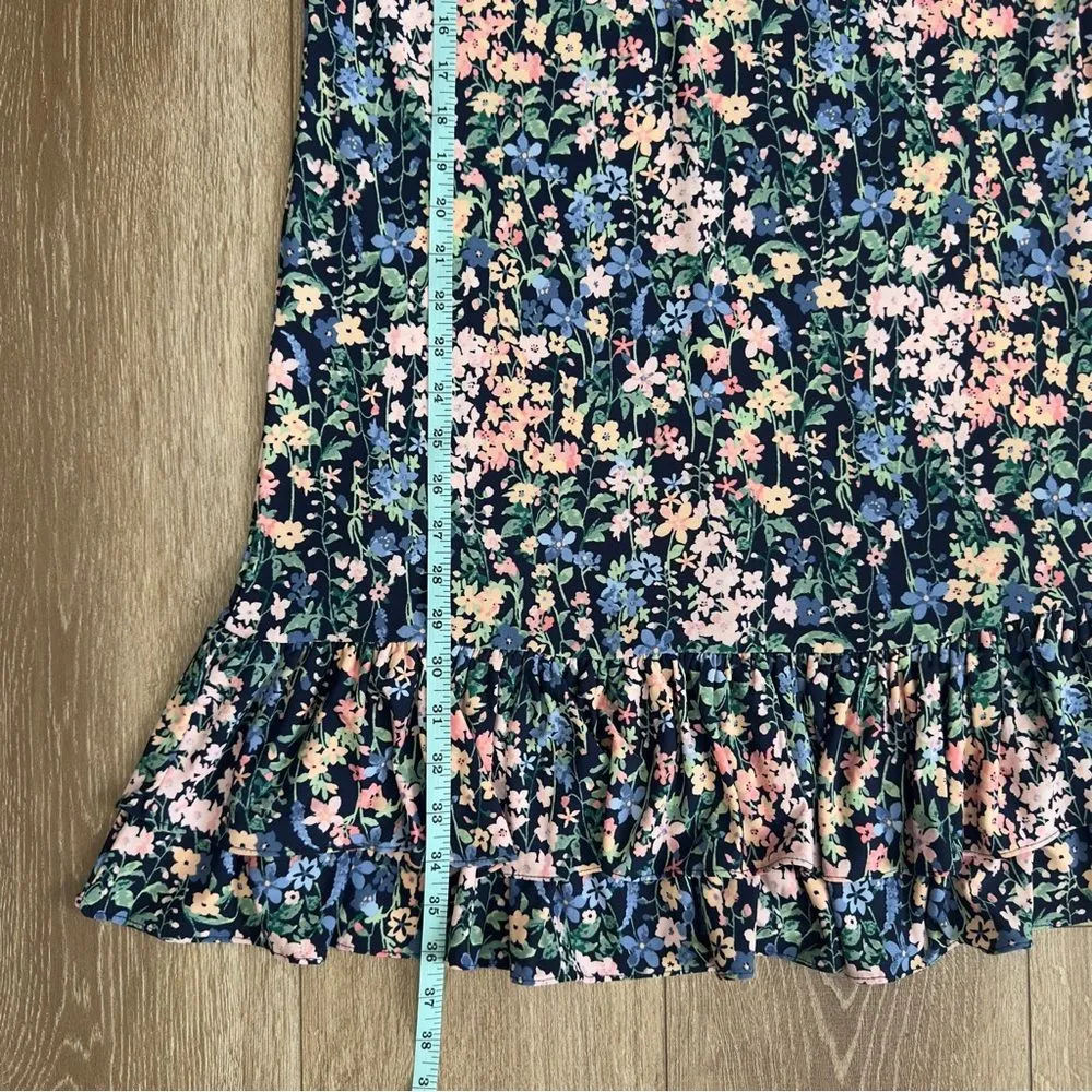 Tommy Hilfiger Size 10 Floral Printed Flutter Sleeve Tiered Ruffle Trim Dress - Image 13