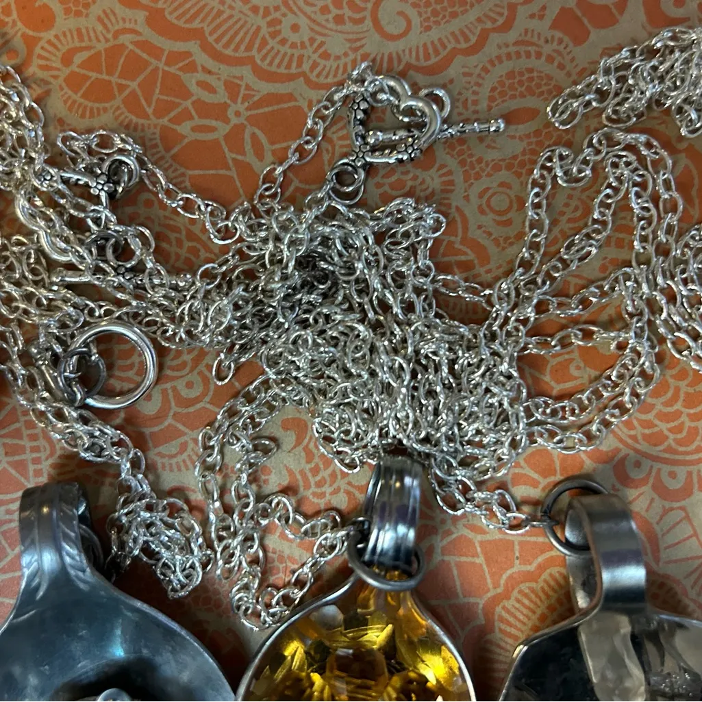 Vintage Spoon Necklaces set of 6 with Vintage Earring Accents GIFT IDEA - Image 5