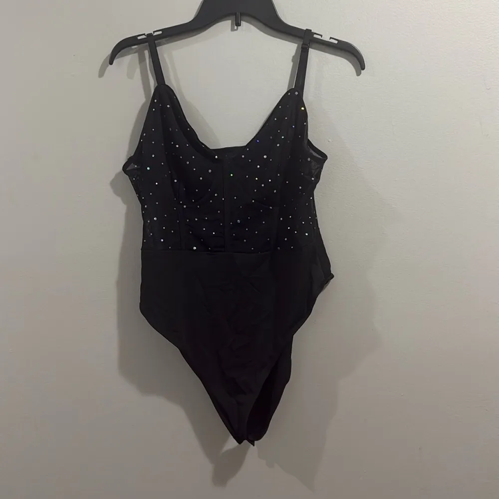 Black Bodysuit with Rhinestone Accents - Image 2