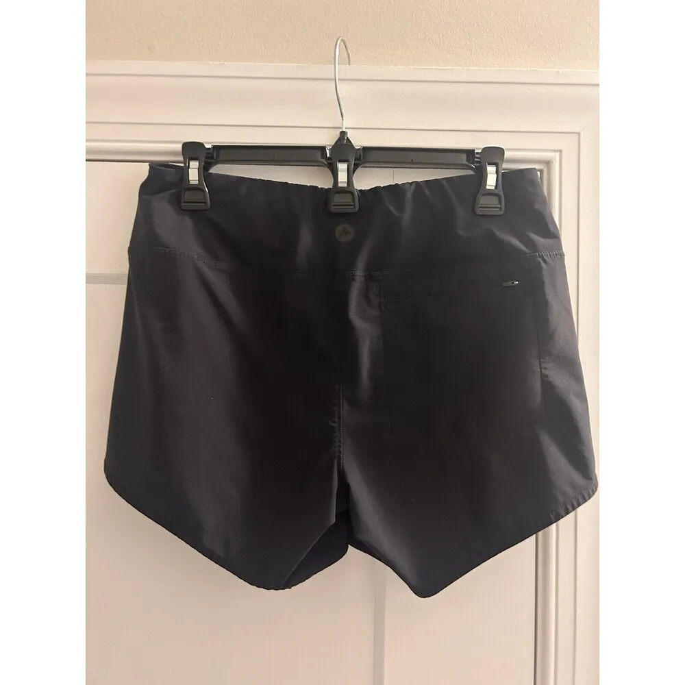 Marmot Black Athletic Running Shorts Women's Size Small Nylon Quick Drying Yoga - Image 3