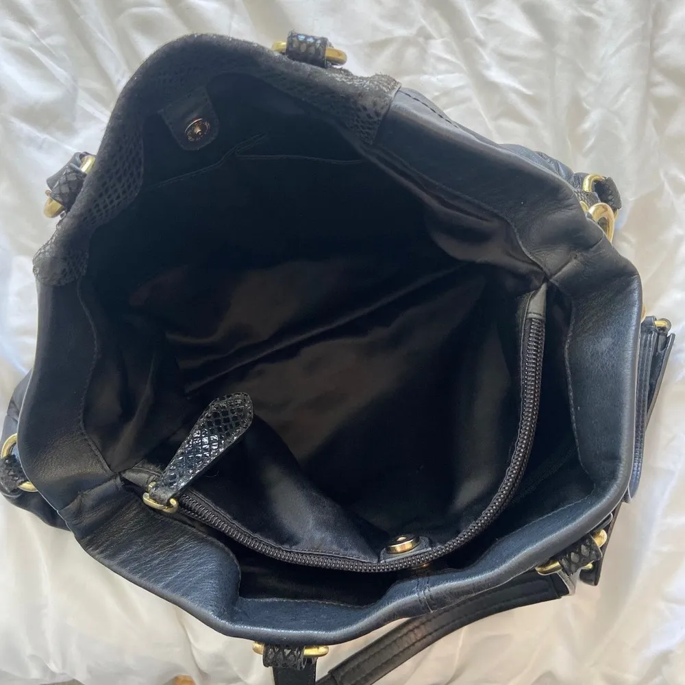 Coach  Ashley Carryall Black Python Reptile Purse F19243 - Image 6