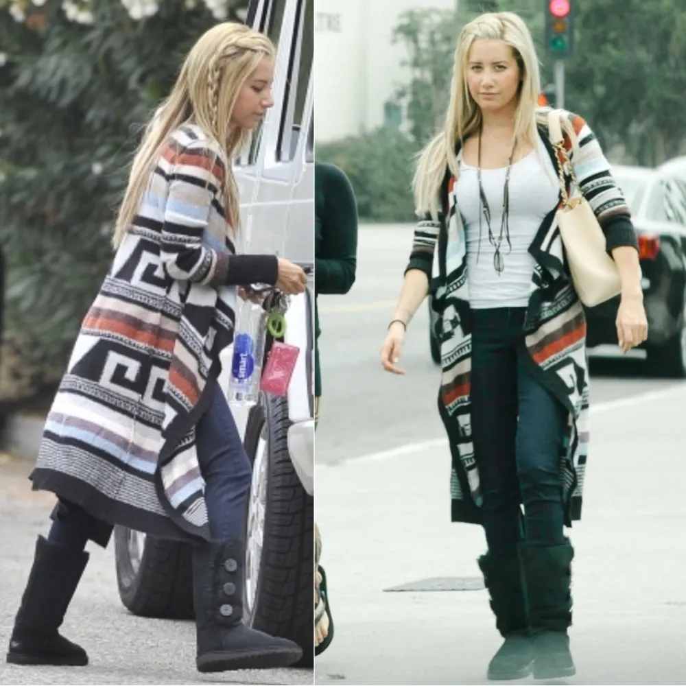 Free People Rolla Costa Cardigan Sweater Duster Southwestern Angora Wool Mohair - Image 3