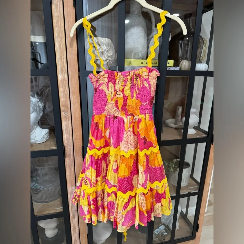 SUNDRESS tea mini dress open back tie  revolve tiered smock - Image 2