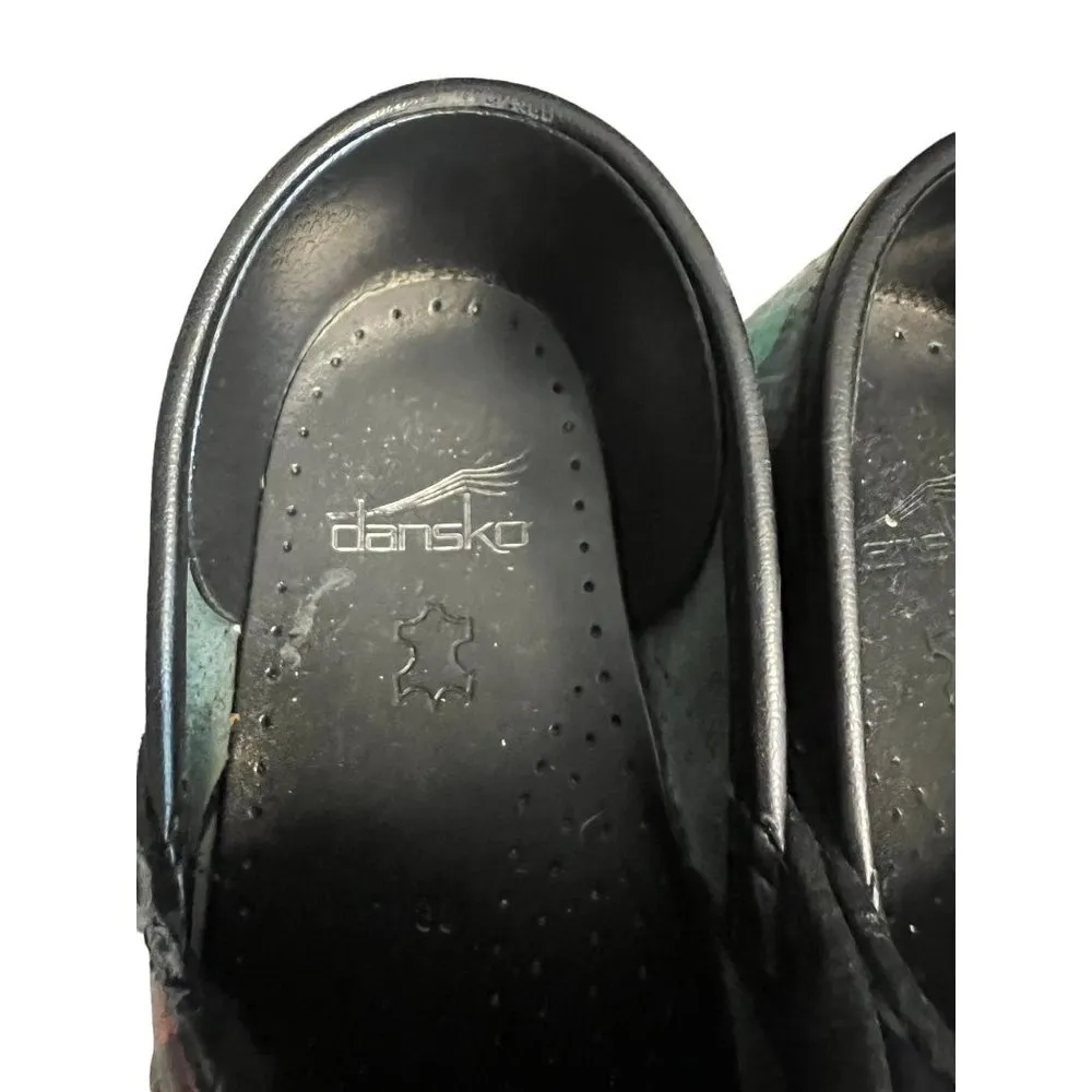 Dansko Clogs Bubbles Black Patent Leather Shoes Size 38 Sz 7.5/8 SEE PICTURES - Image 8