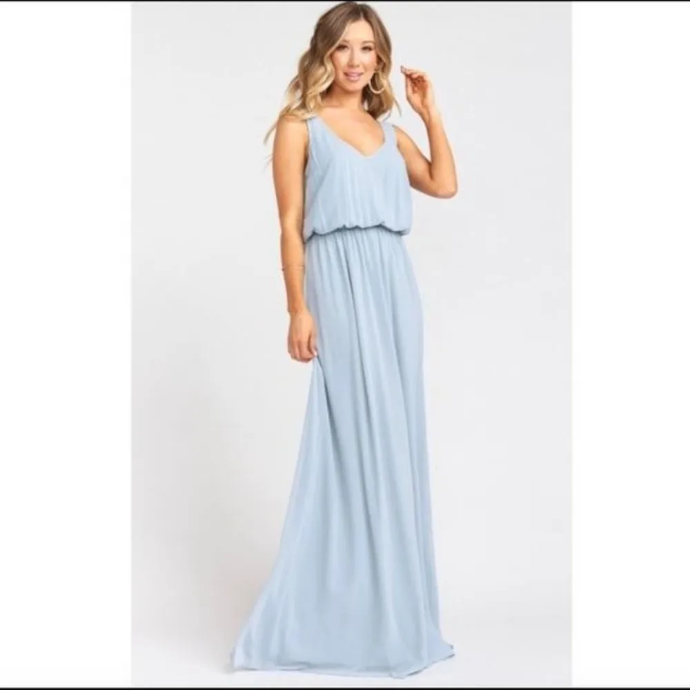 NWT SMYM Kendall Maxi Dress in Steel Blue Chiffon - Image 12