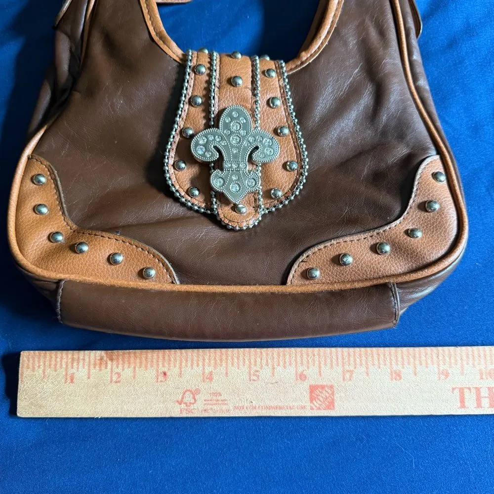 Brown Faux Leather Studded Y2K Women's Bag - Image 6