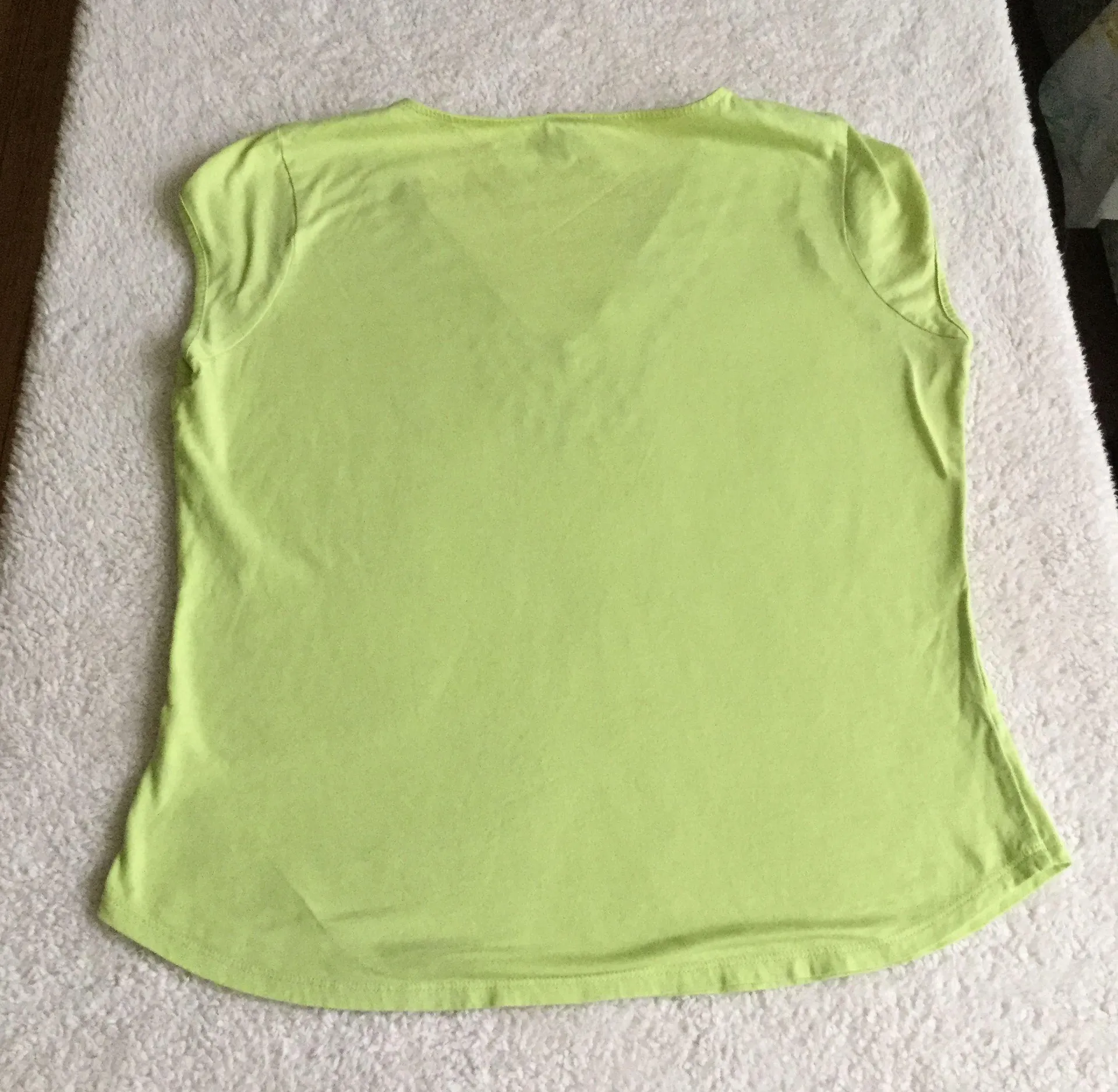 Vintage Y2K Lime Green Embroidered Boho Top - Sz S - Image 4