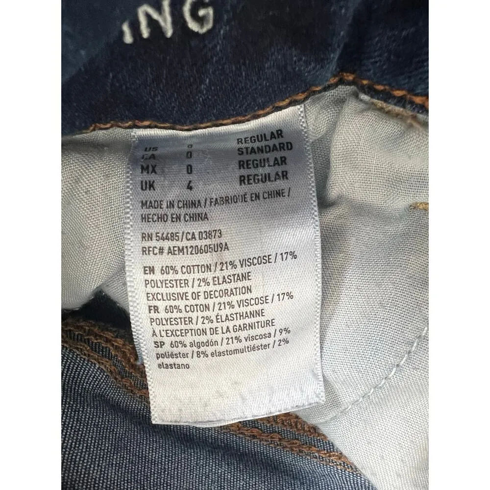 American Eagle Outfitters Super Stretch Distressed Low Rise Skinny Jeans Size 0 - Image 7