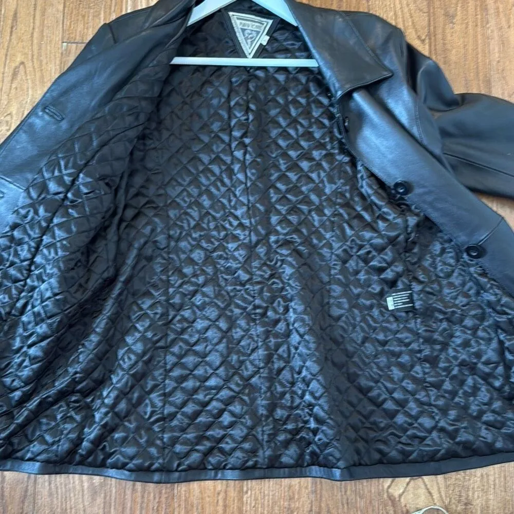 Marvin Richard’s 100% genuine leather black lined blazer jacket large - Image 9