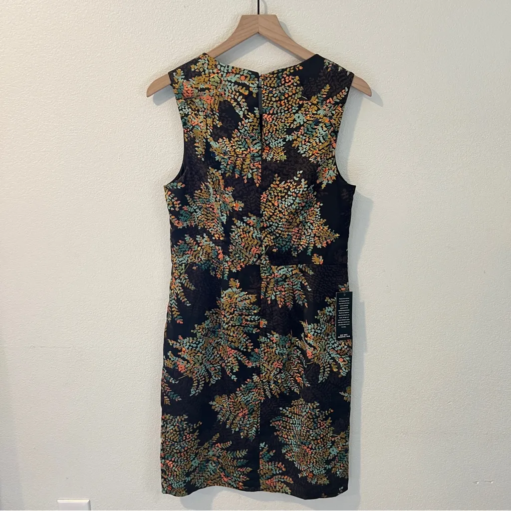 The Limited‎ Satin Floral Leaf Print Sleeveless Sheath Dress Size 8 - Image 2