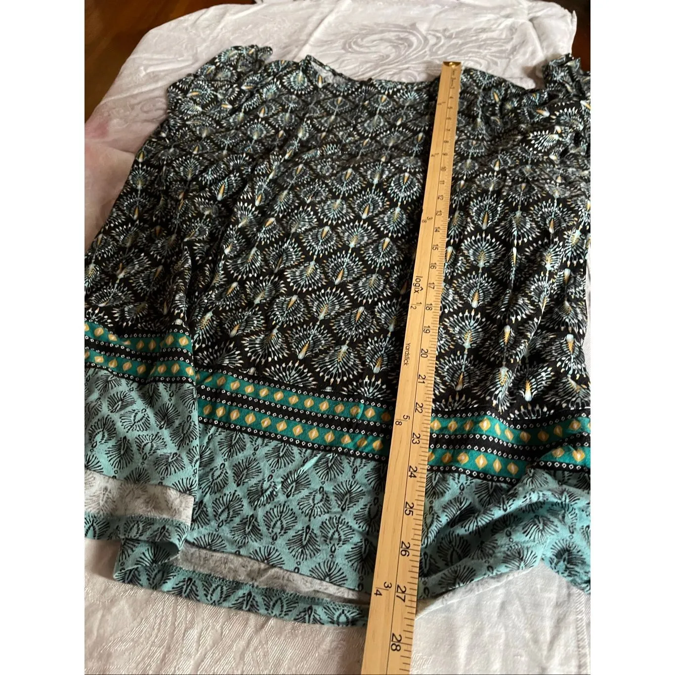 J.Jill size XL feather print Tunic tip. Blue - Image 5