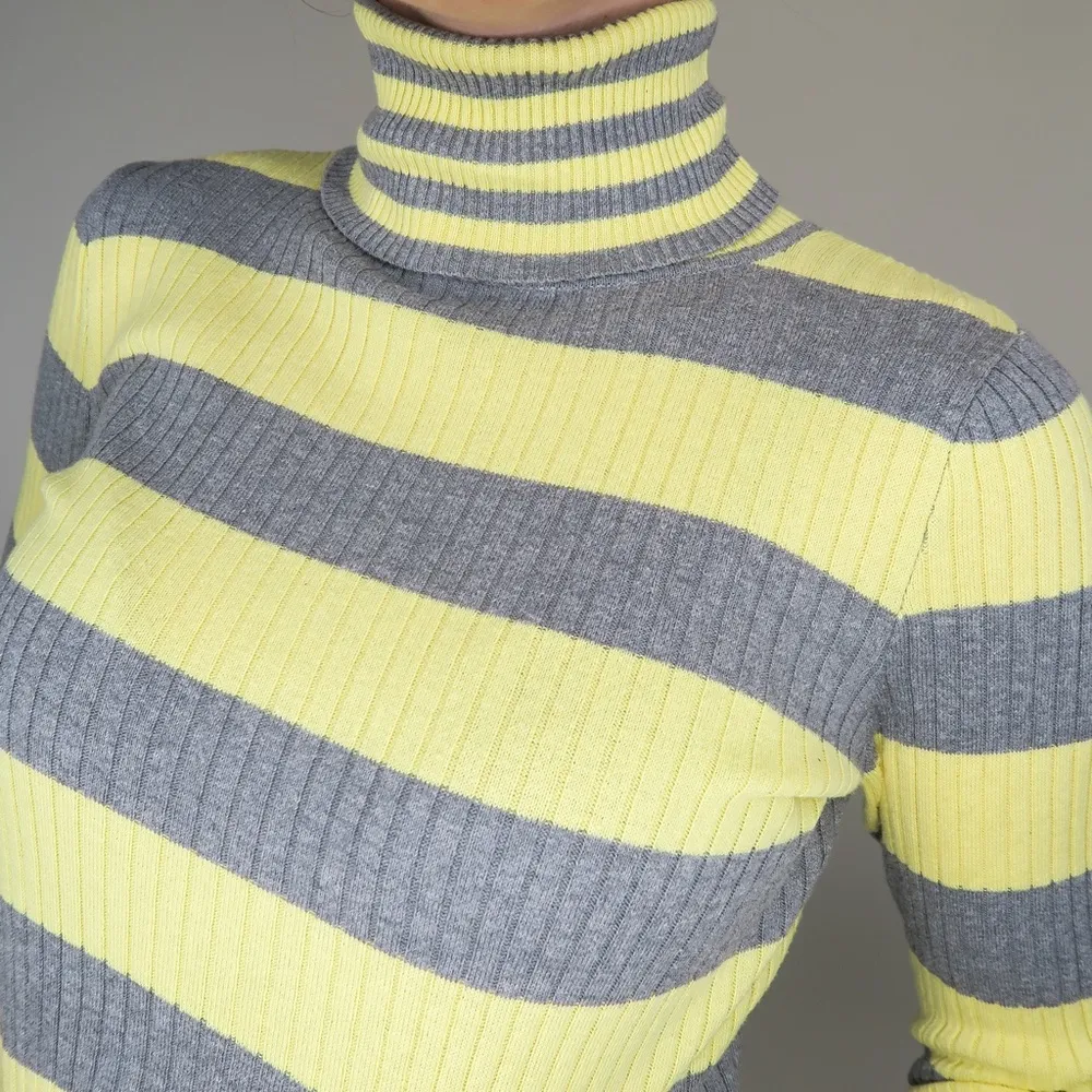Vintage LEI Striped Turtleneck Sweater - Image 3
