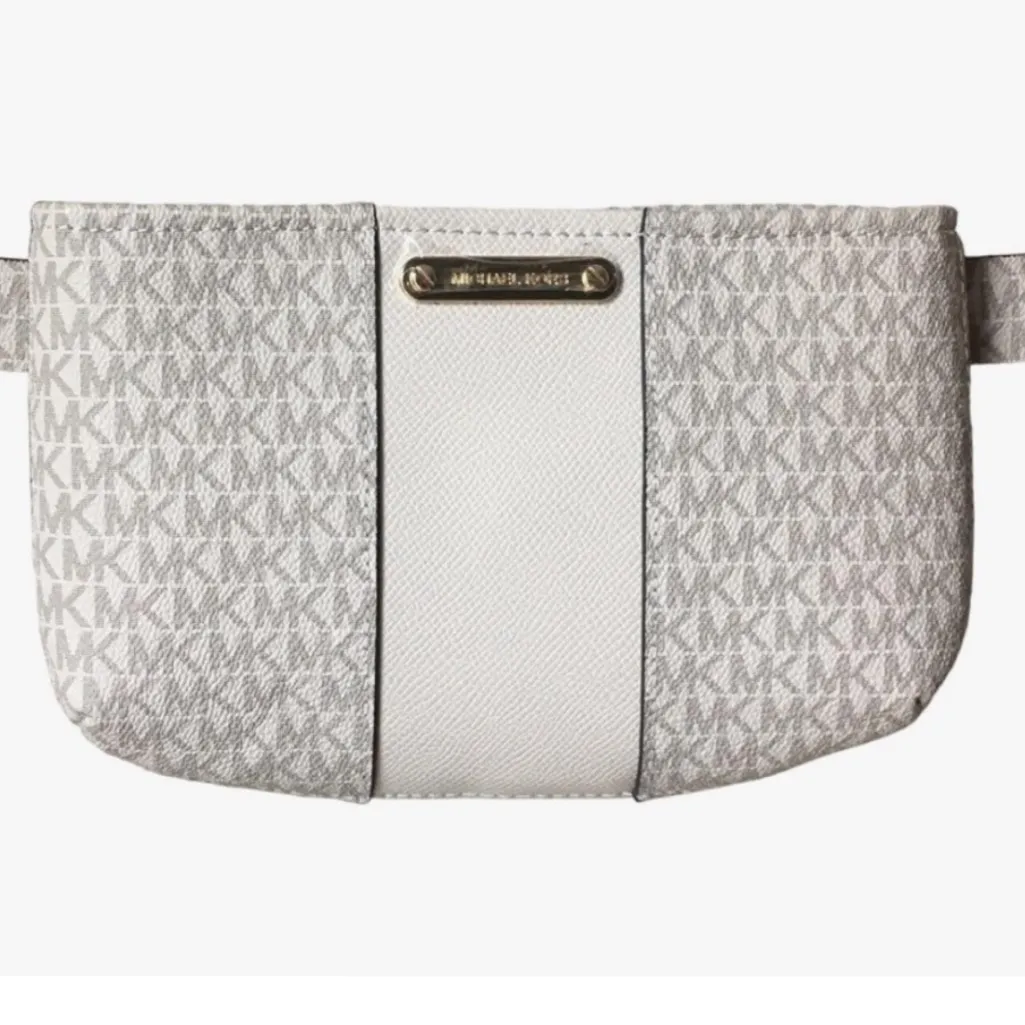 BNWT Michael Kors Vanilla White‎ Logo Gold Hardware Waist Pack Fanny Pack L/XL - Image 11