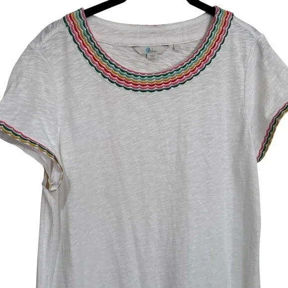 Boden Sena Dress Multicolor Embroidered Boho Coastal Beach Vacation Size 8L - Image 3