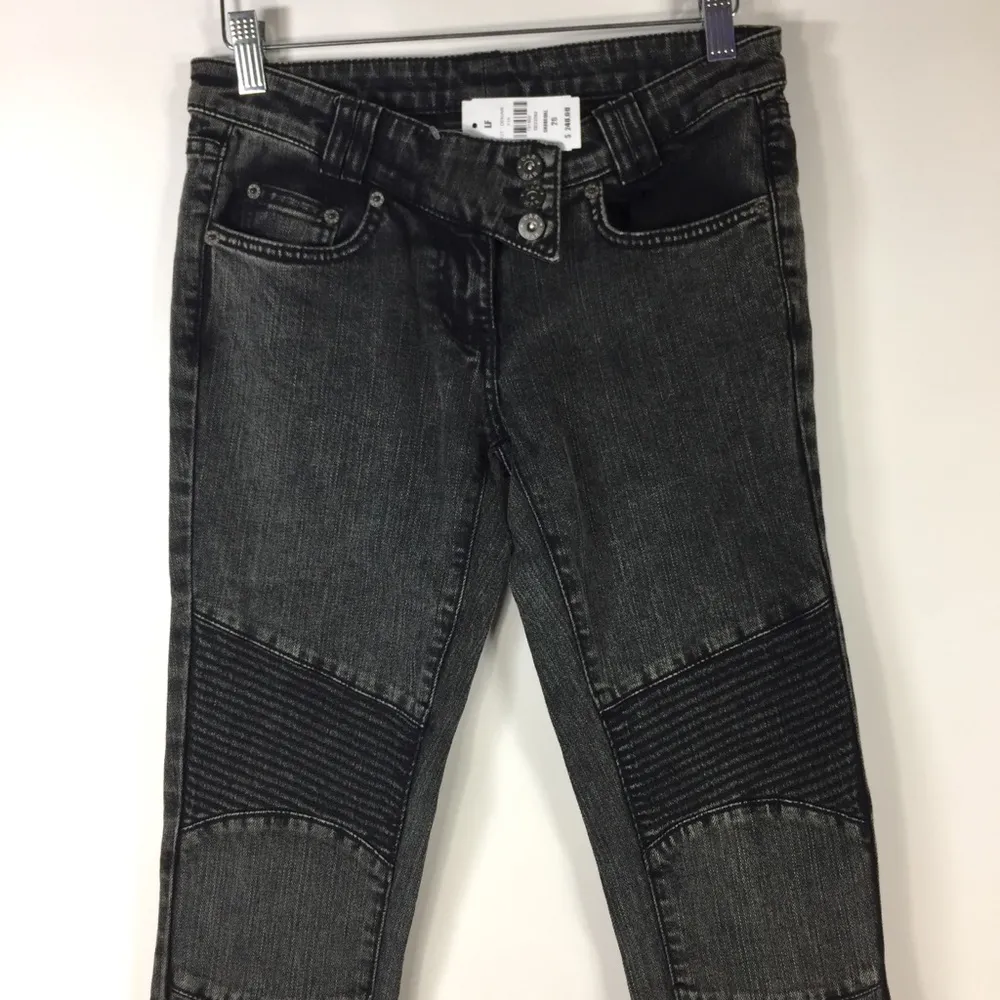 LF Carmar Moto Skinny Acid Wash Jeans Charcoal Size 26 NWT - Image 11