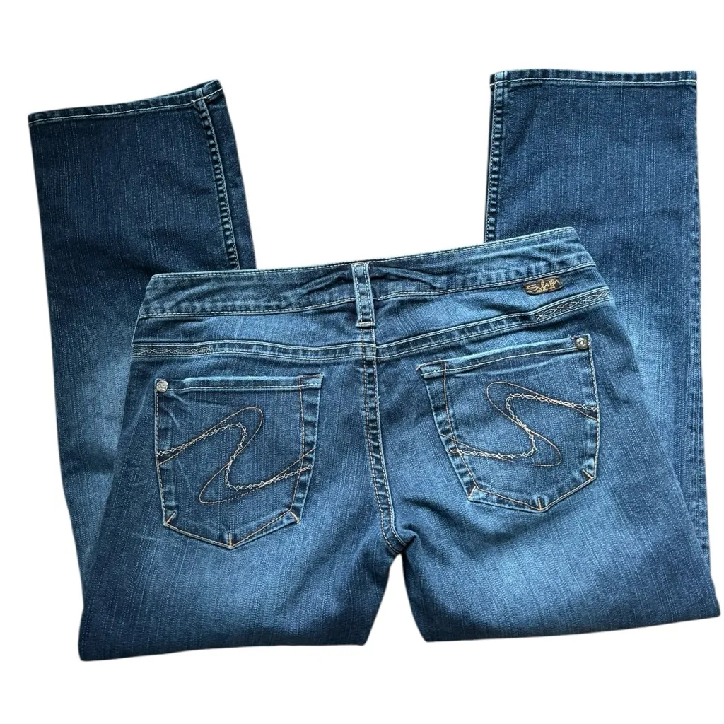 VTG Silver Santorini Crop Boot Jean Size 30X26” Low Rise Western Timeless Wear - Image 2