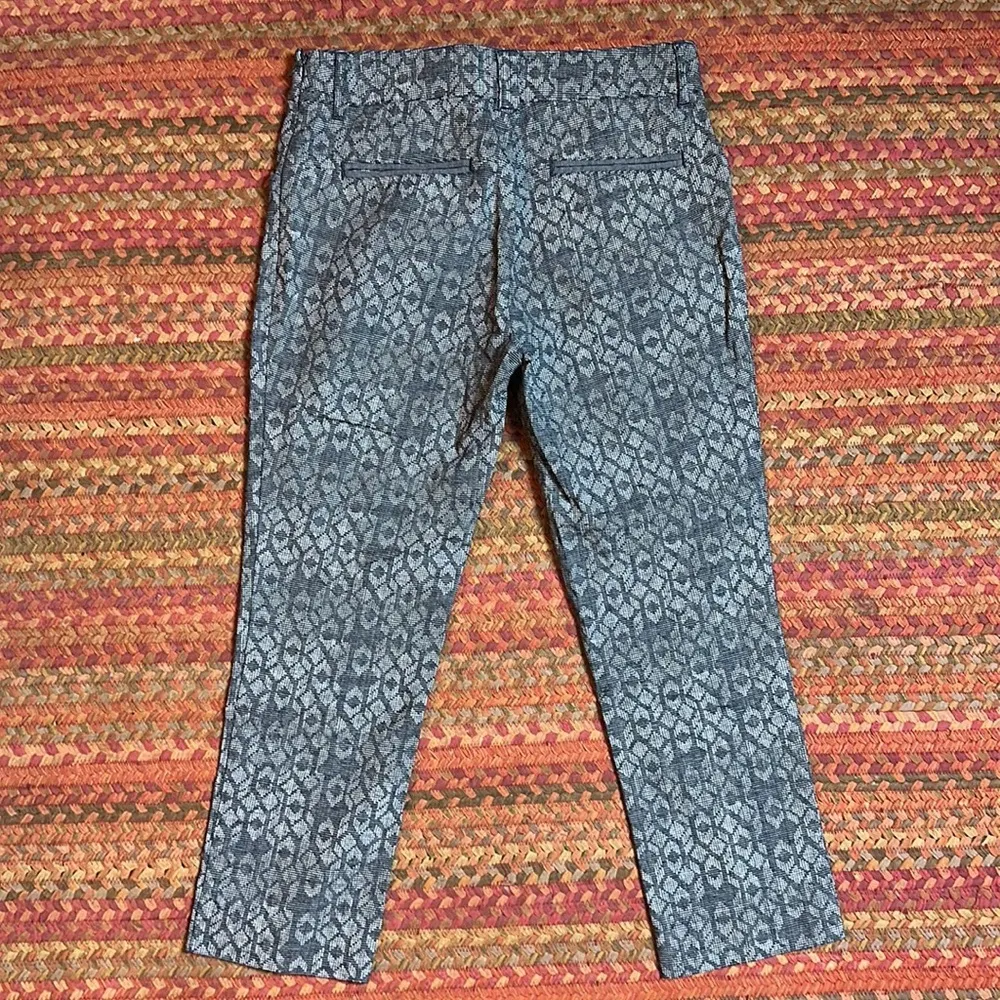 CARTONNIER NAVY BLUE GEOMETRIC CHARLIE TROUSER DRESS PANTS - Image 5