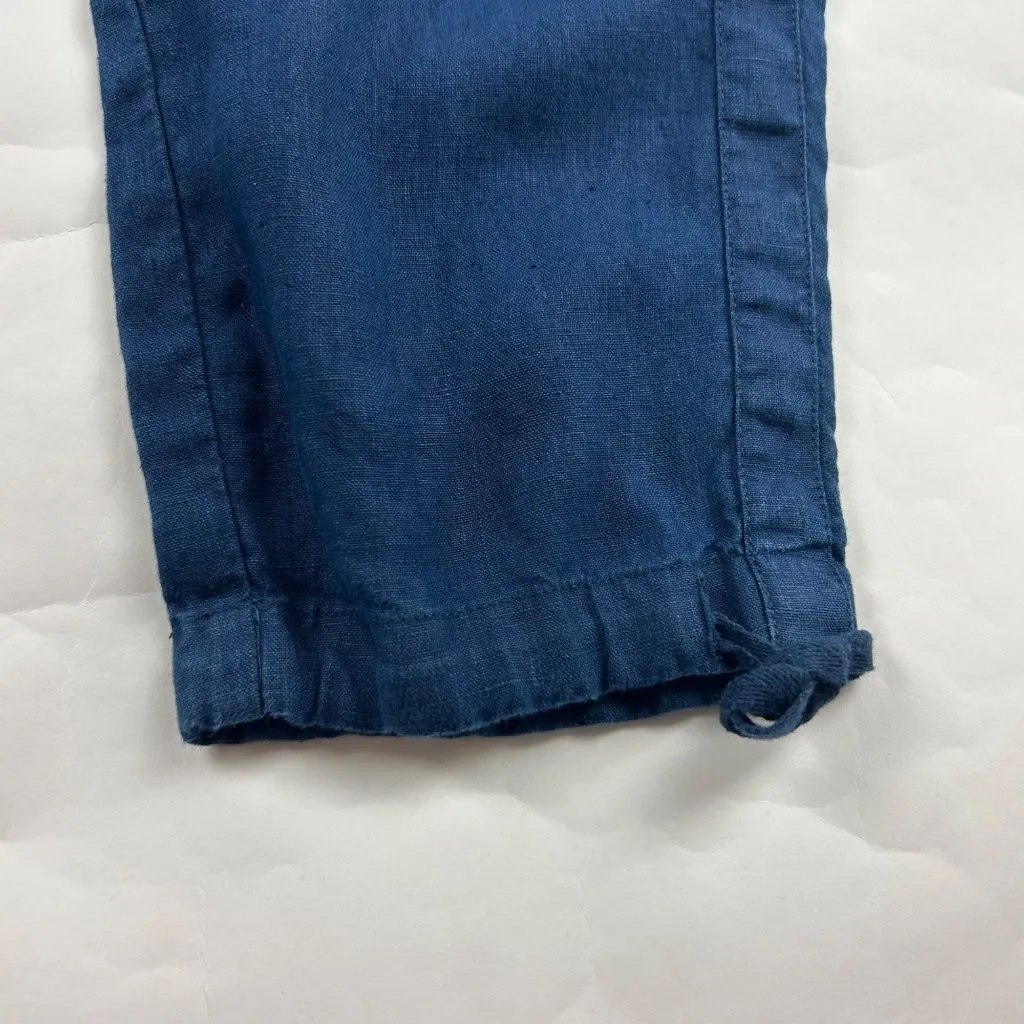 J. Jill Navy Linen High Rise Slim Leg Ankle Pant XS Blue - Image 7