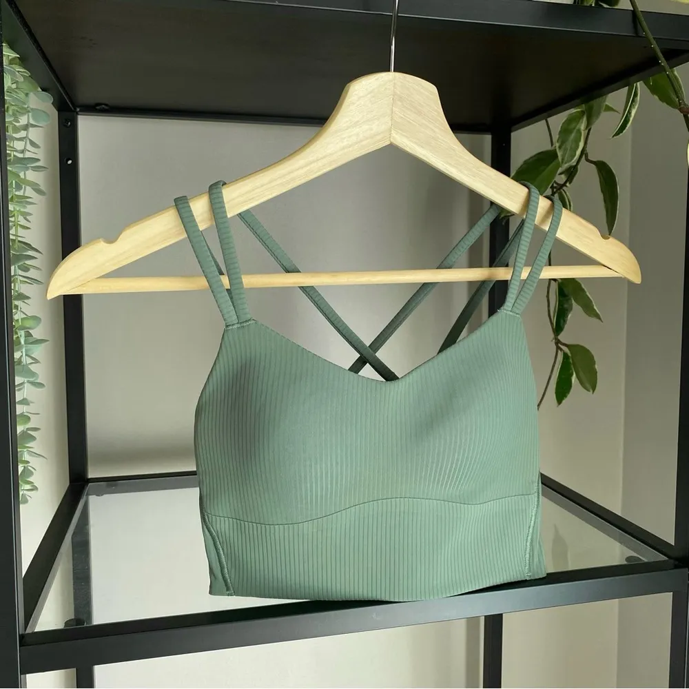 NWT Lululemon Like a Cloud Longline Bra B/C Ribbed in Grey Eucalyptus - Image 3