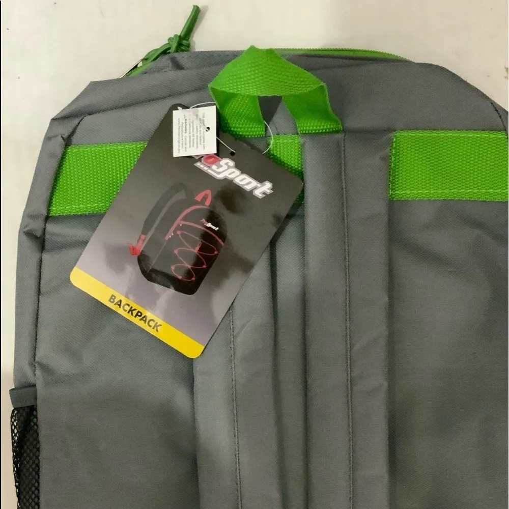 Pro Sport Backpack Day Hike School Book Bag Adjustable Padded Straps Grey Green Gray - Image 3