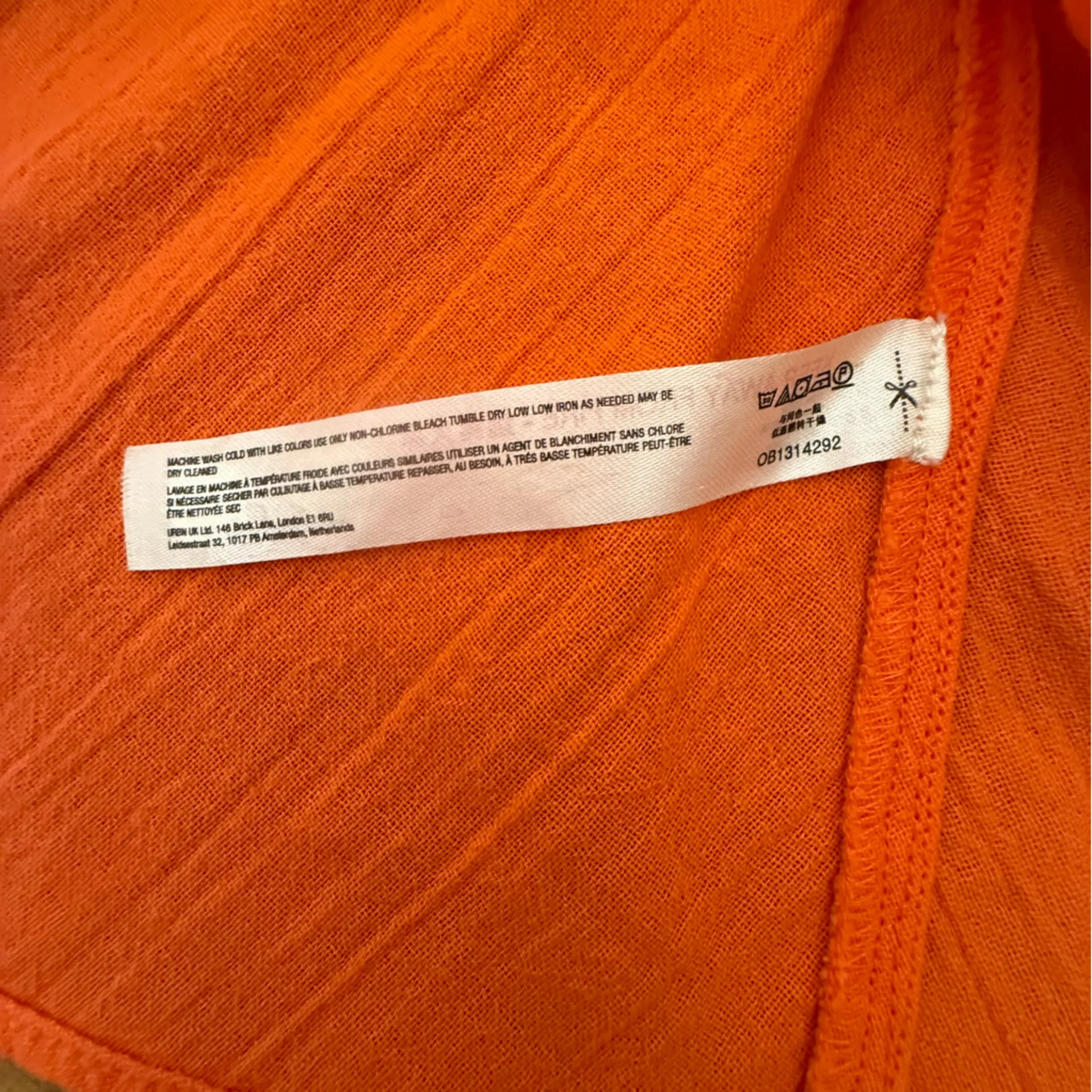 Free People Orange Smocked Elastic Waist Mini Skirt Pleated Gauze Ruffles Large - Image 7