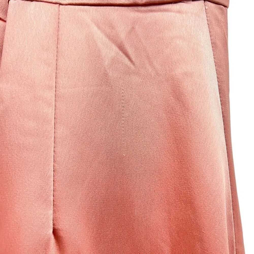 Dessy Collection Cowl Neck Criss Cross Back Satin Maxi Slip Dress 3056 size 6R Pink - Image 9