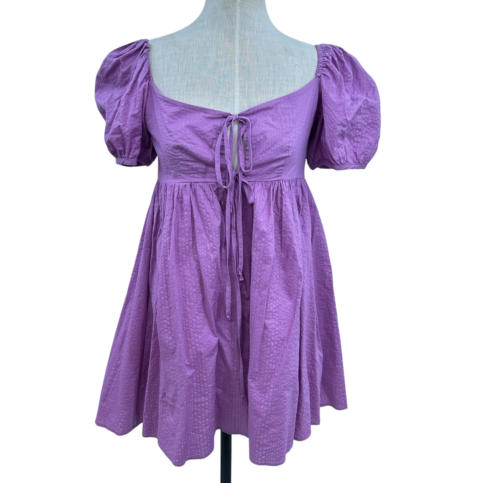 Ciao Lucia Ischia Dress Mini Puff Sleeve Orchid Purple Pink Size XS - Image 2