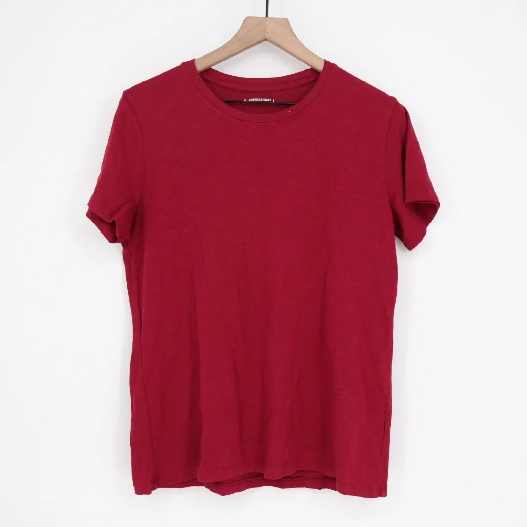 American Giant Women's Crew Neck Tee Size L Made in USA Short Sleeve Red Size L - Image 2