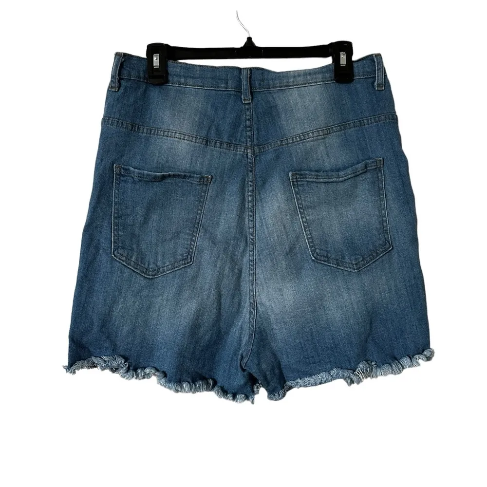Aphrodite Women’s Shorts Medium Wash Super High Waisted Distressed‎ Size 3X​ - Image 2