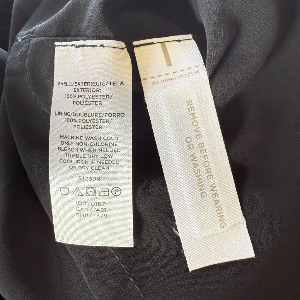 Ann Taylor black petite 4P shift dress with back zip closure ruffled sleeves NWT - Image 12