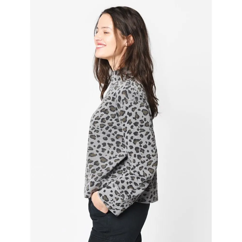 SUNDRY LEOPARD PRINT FUNNELNECK SWEATSHIRT - Image 3