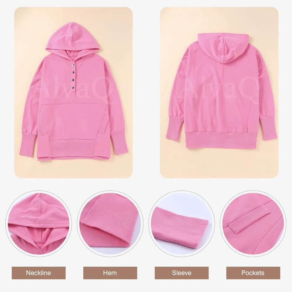 NWT Bubblegum Pink Oversized Pullover Hoodie Sz XS - Image 5