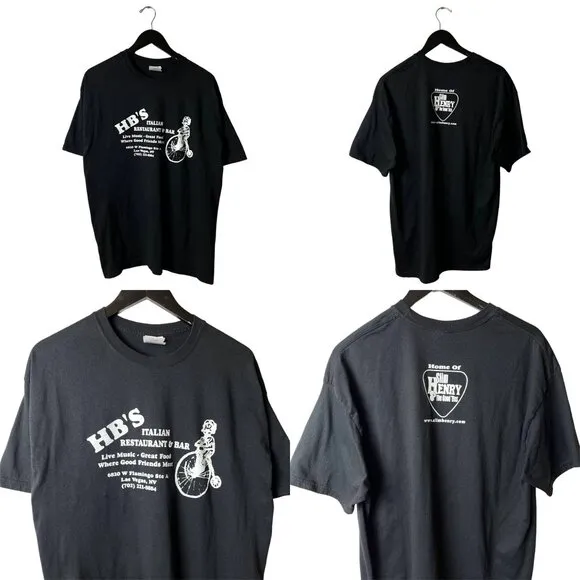 HB's Italian Restaurant & Bar Las Vegas NV T Shirt Vintage Y2K Large L Solid - Image 2