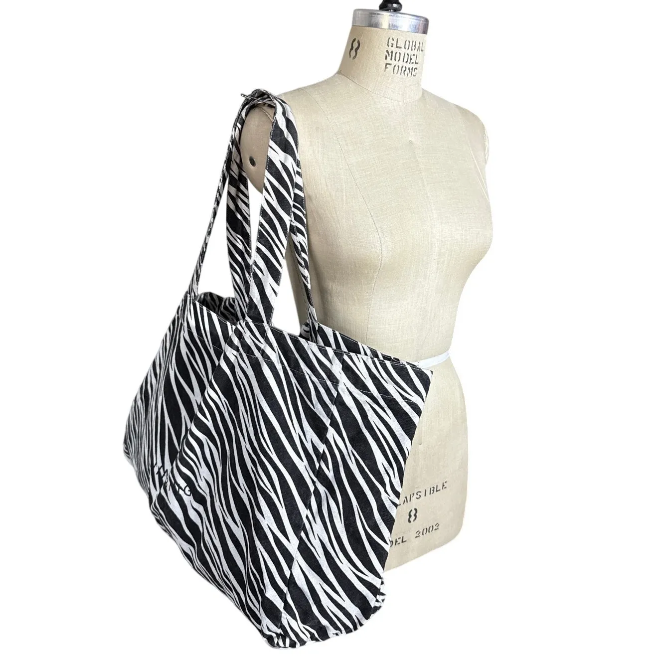 Anine Bing Large Cotton Canvas Tote Bag - Image 5