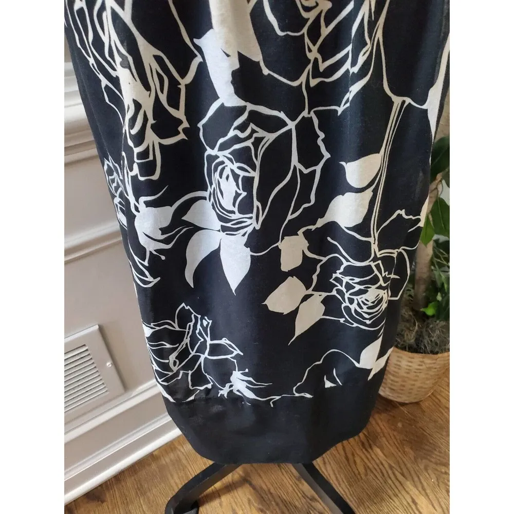 Liz Claiborne Women Black Polyester Square Neck Sleeveless Knee Length Dress 20W - Image 4