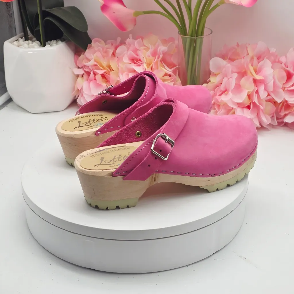 Lotta From Stockholm Classic Swedish Clogs Pink Oiled Nubuck Leather sz 7 - Image 8