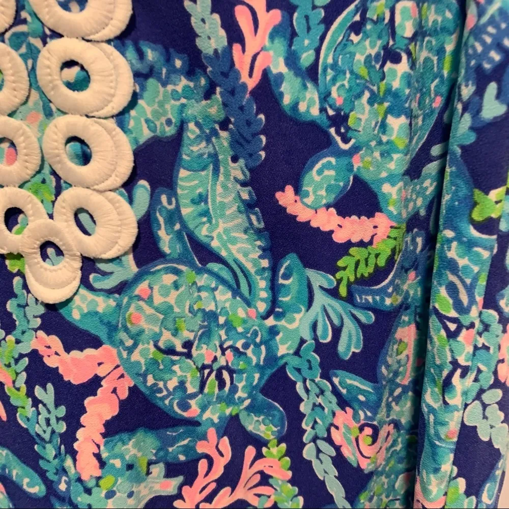Lilly Pulitzer  Jane Shift Dress Corsica Blue Turtle Villa - Image 4