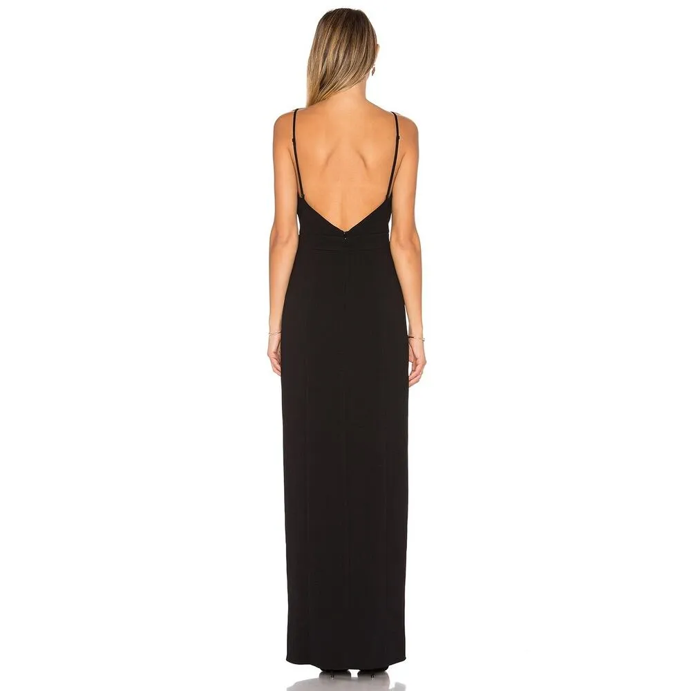 Lovers and Friends Black Cordoba Maxi Dress Leg Slit Lace Trim,‎ Size XS - Image 11