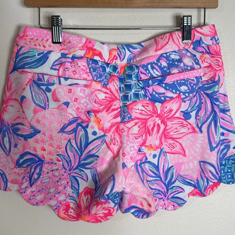 Lilly Pulitzer Buttercup Pique Knit Shorts Pink Isle Snappy Turtle size 2 - Image 8