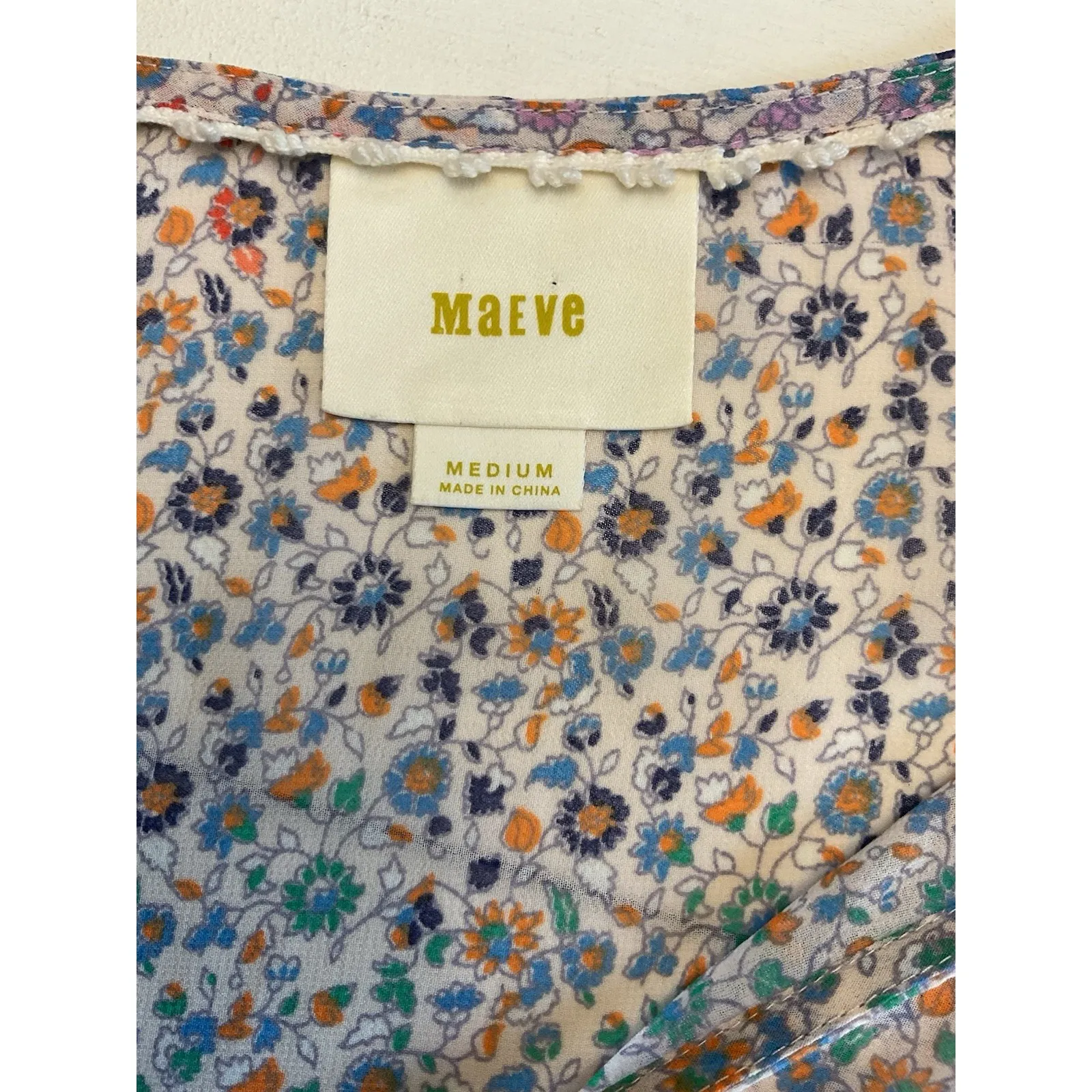 Women's Anthropologie Maeve‎ Violetta Floral Sheer Lace Boho Dress Size Medium - Image 8