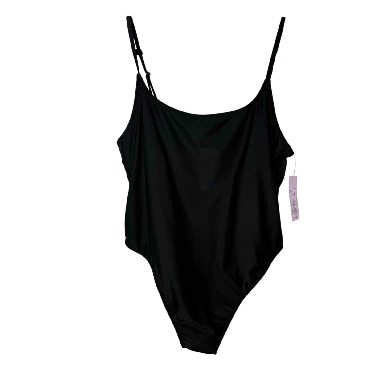 Wild Fable Black One-Piece Swimsuit XL (16) Adjustable Straps Low Scoop Back - Image 3