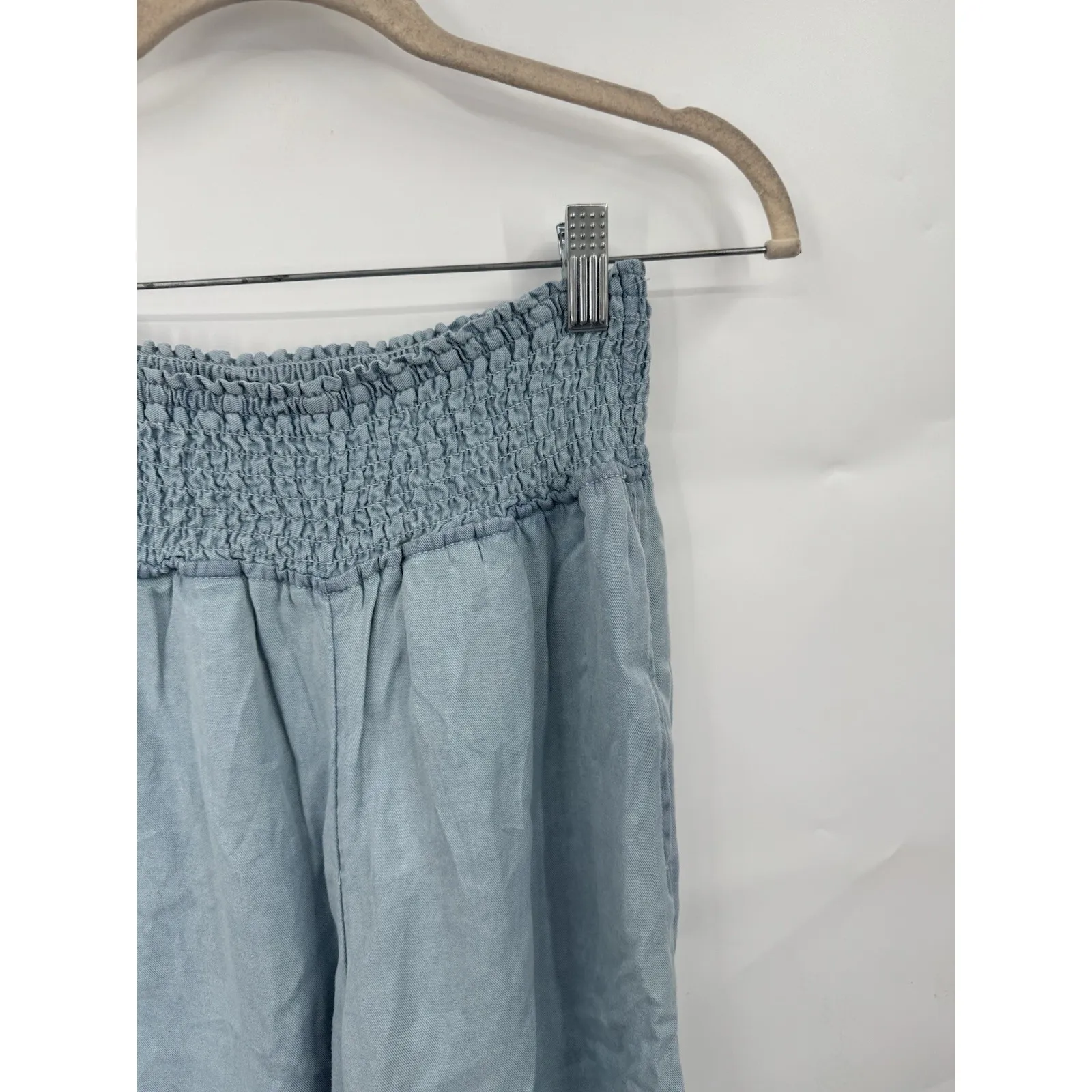 Joie Lyocell Wide Leg Pant Women XS Blue Smocked Whimsical Peasant Beach Casual - Image 7