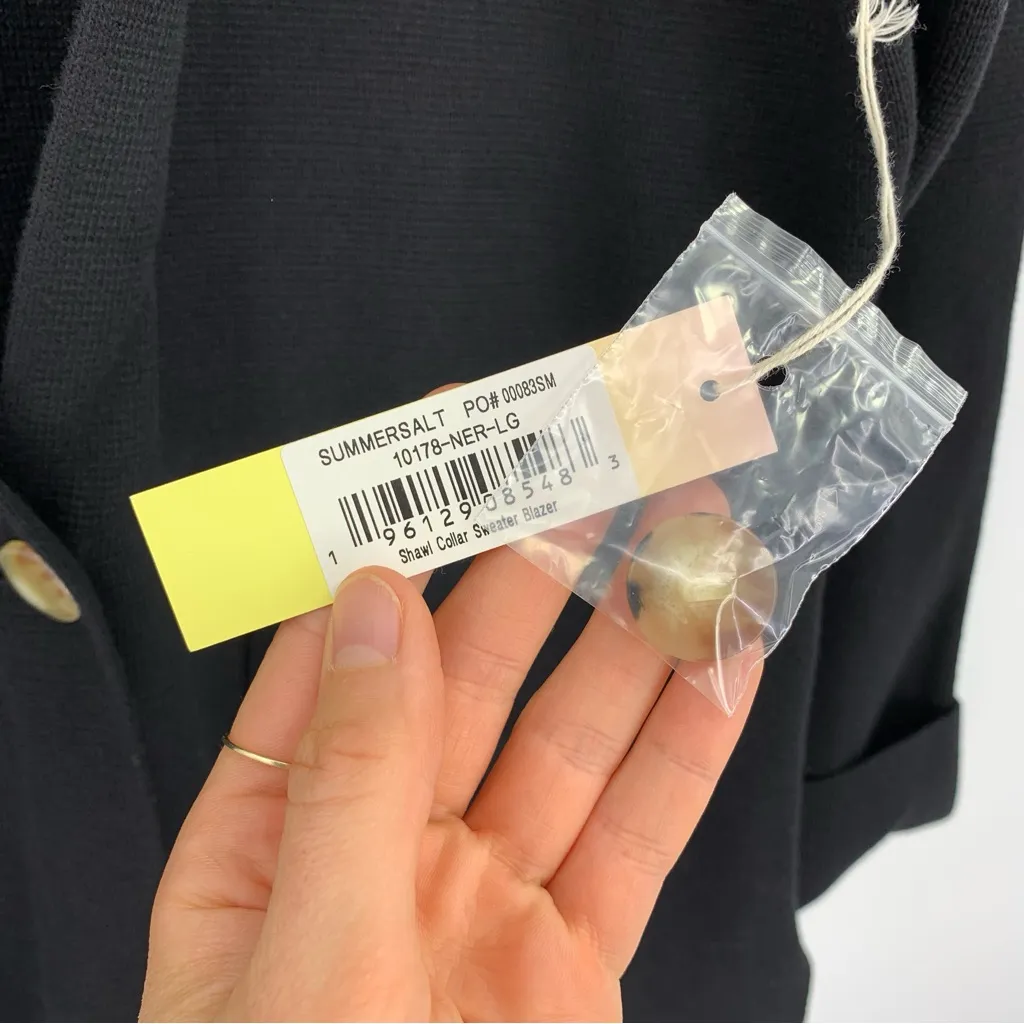 NWT SUMMERSALT Shawl Collar Sweater Blazer Black L - Image 5
