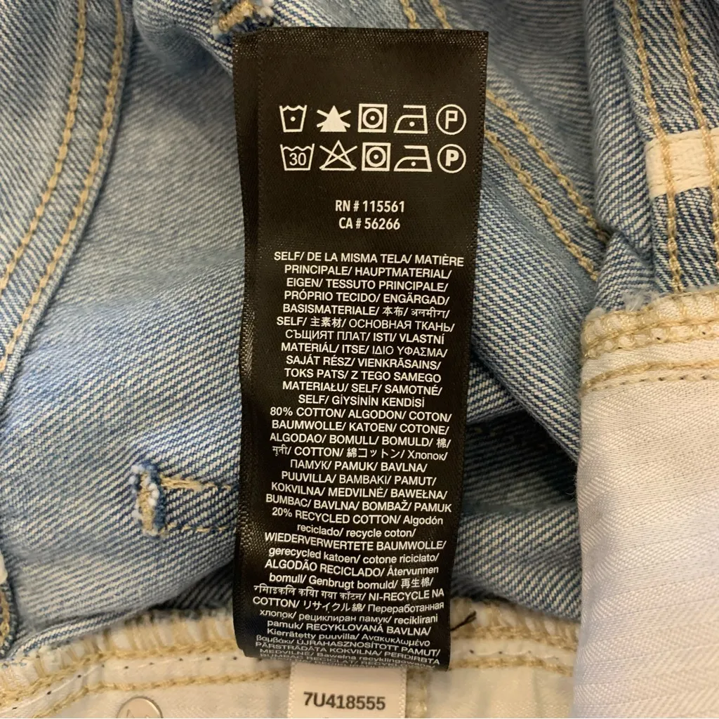 7 For All Mankind Balloon High Waist Distressed Raw Hem Jeans Size 26 - Image 13