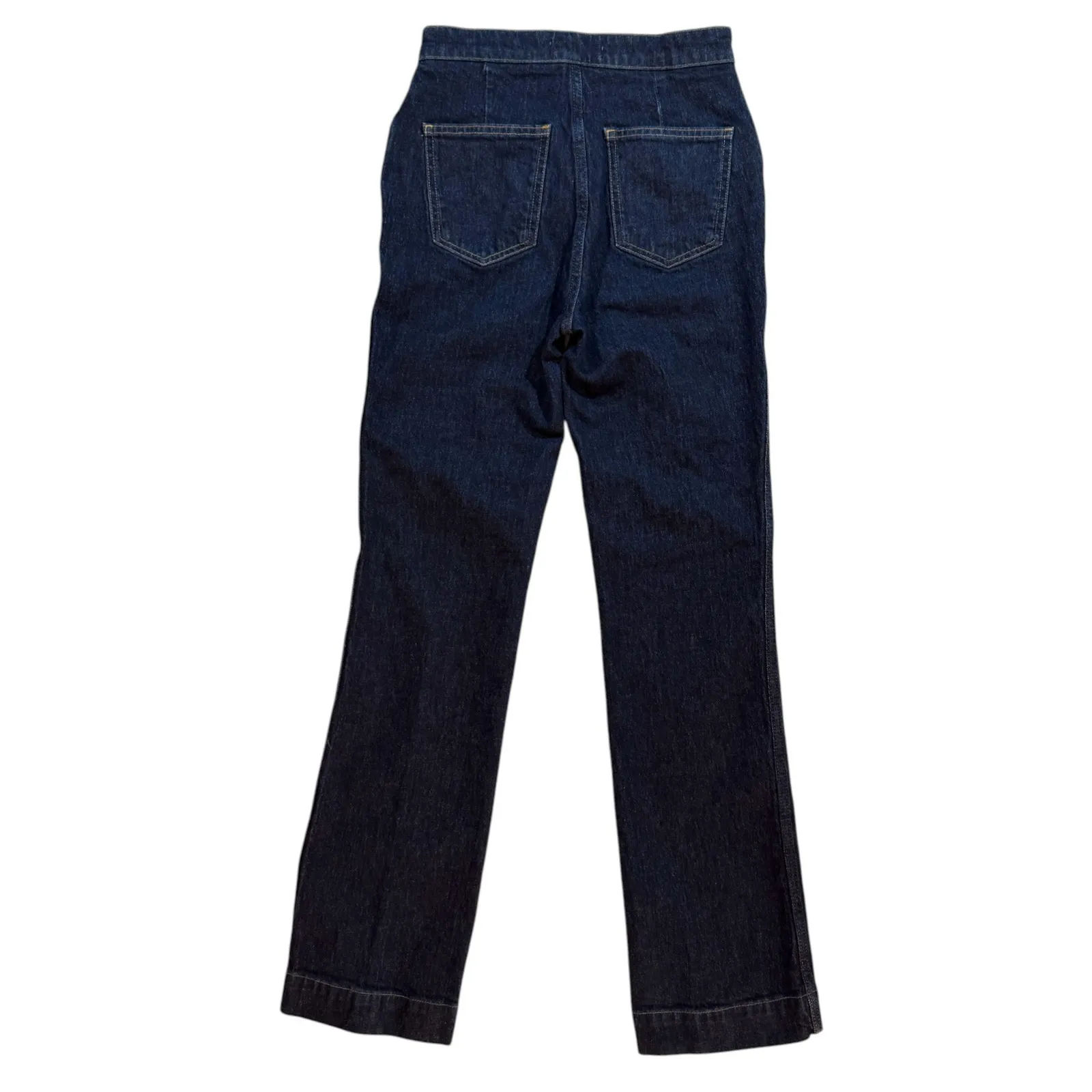 Zara Women's Dark Wash Denim High‎ Rise Wide Leg Jeans Classic Style Size 6 - Image 7